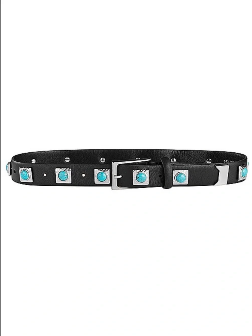 Rachel Zoe Turquoise/Silver Studded Concho Western Faux Leather Belt Sz L/XL NEW